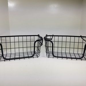 New Oceanstar Stackable Metal Wire storage baskets pair of 2